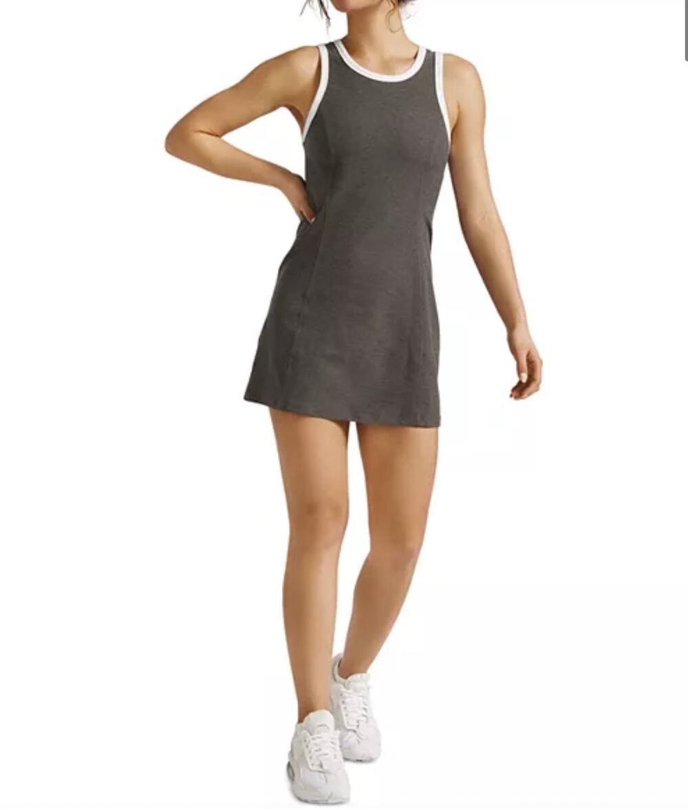 Beyond Yoga Spacedye Outlines Dress Size Small Gray White Sporty Active Tennis